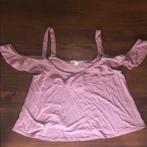 off the shoulder mauve tank top